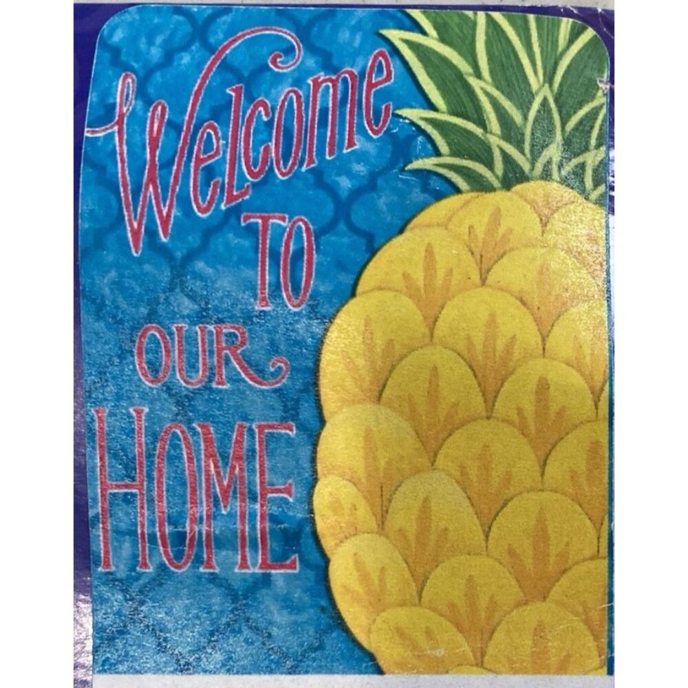 Pineapple Welcome Home House Flag Spring Summer Decor Tropical Friendship Nature